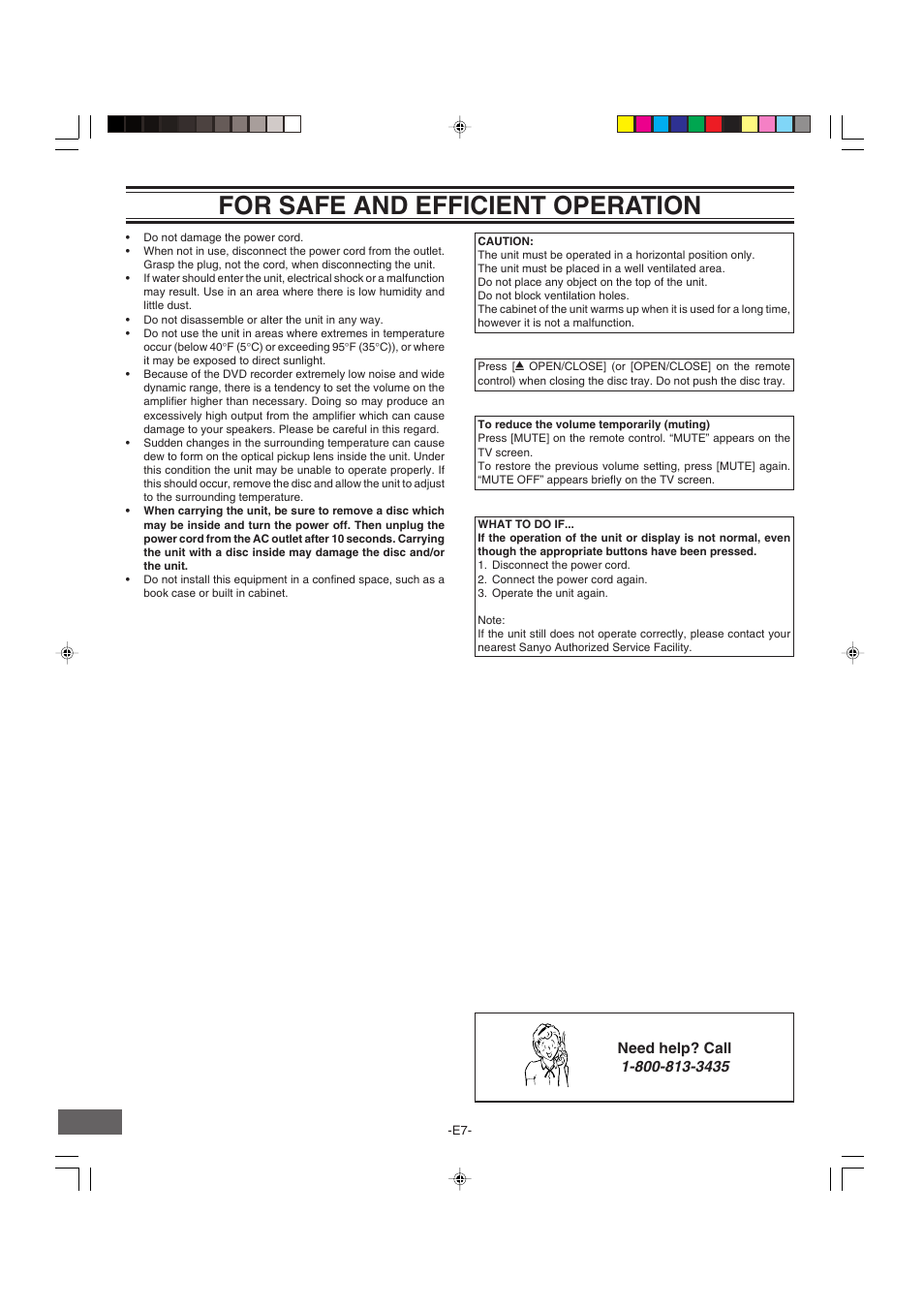 For safe and efficient operation | Sanyo DRW-500 User Manual | Page 8 / 64