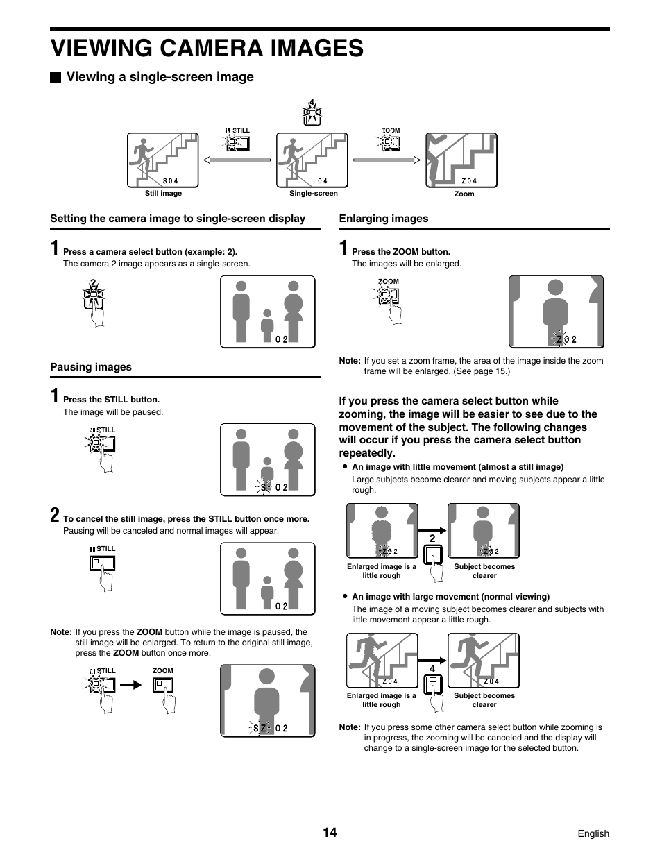 Viewing camera images, Viewing a single-screen image | Sanyo DSR-3016 User Manual | Page 15 / 96