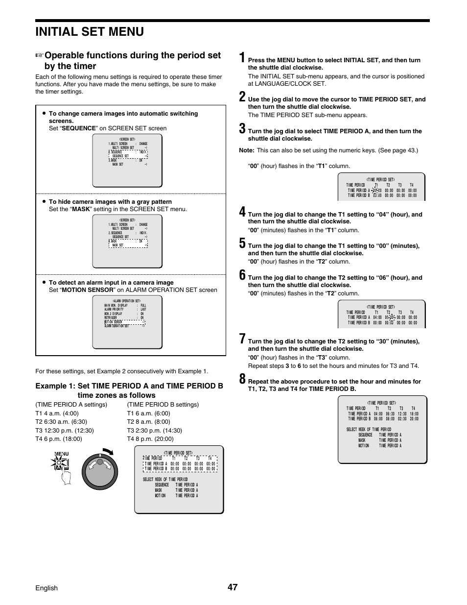 Initial set menu | Sanyo DSR-3016 User Manual | Page 48 / 96