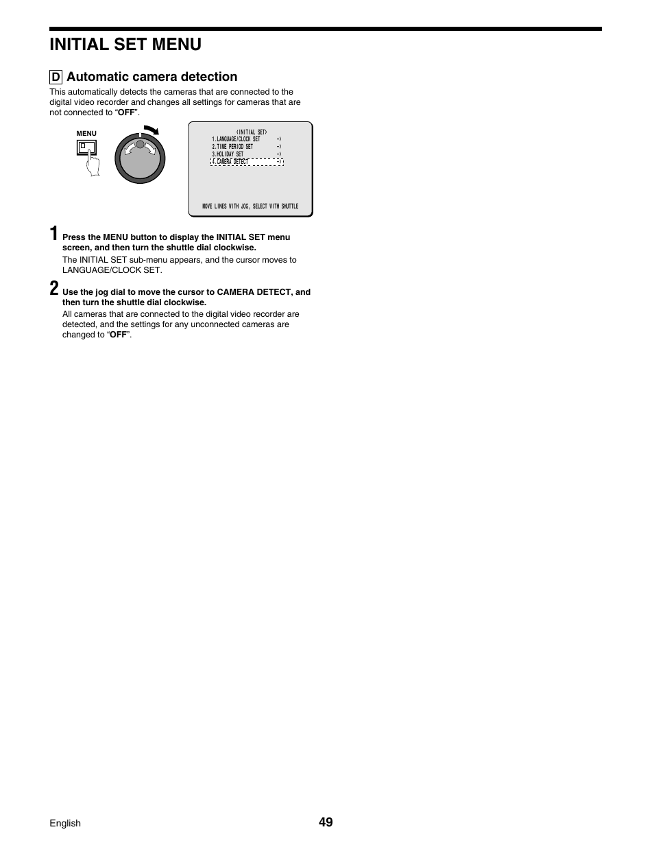 Initial set menu | Sanyo DSR-3016 User Manual | Page 50 / 96