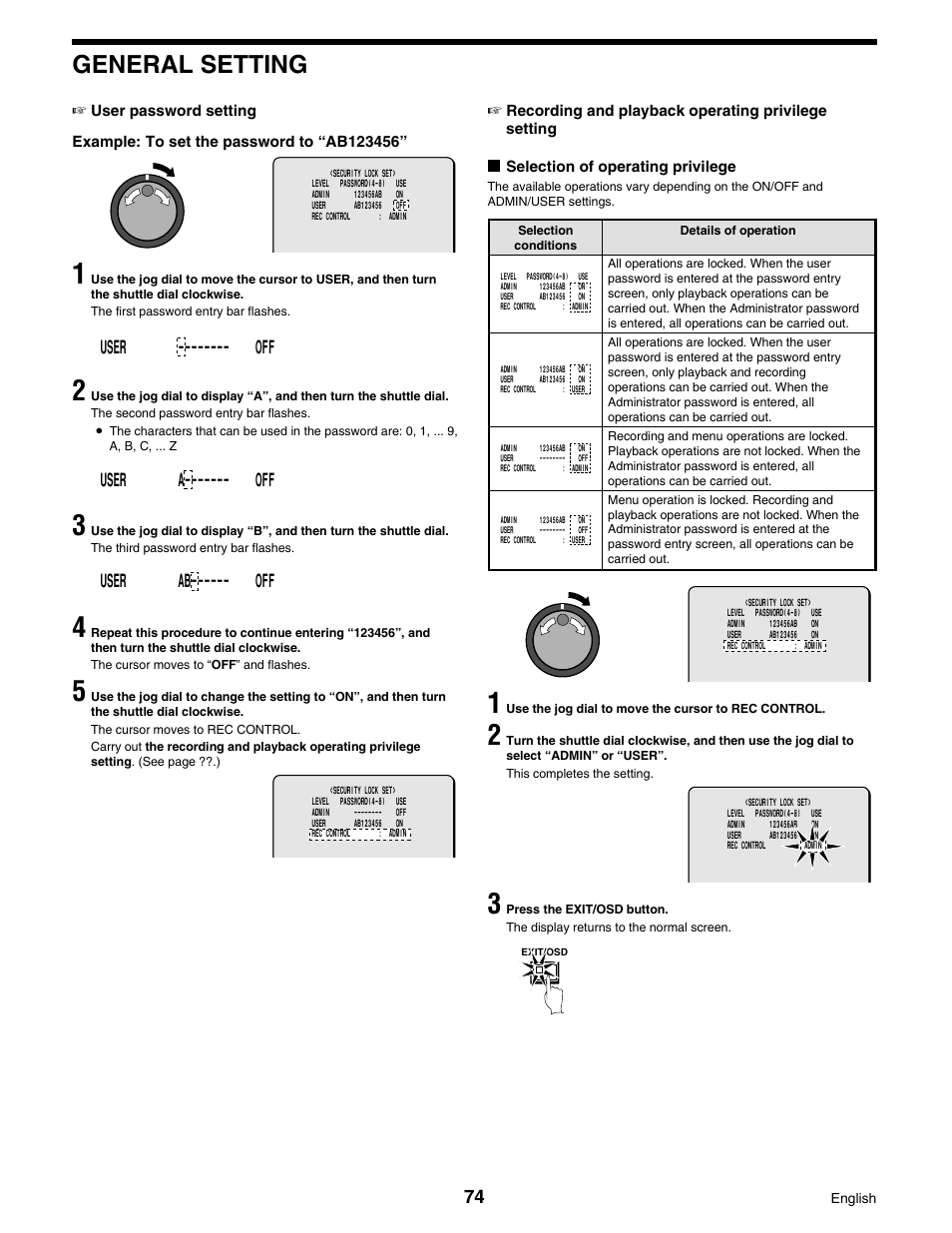 General setting | Sanyo DSR-3016 User Manual | Page 75 / 96
