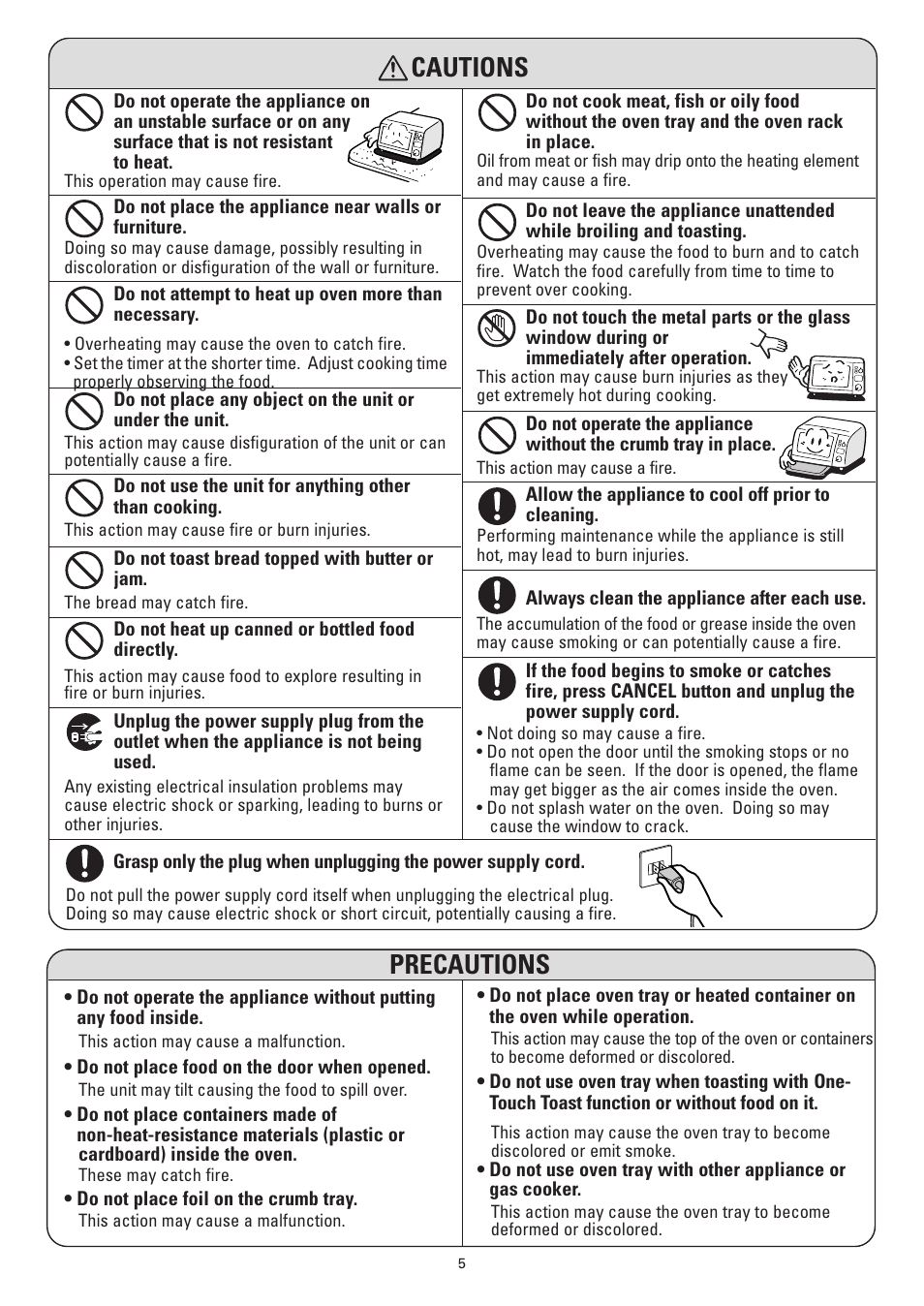 Cautions, Precautions | Sanyo SK-VF7S User Manual | Page 5 / 32