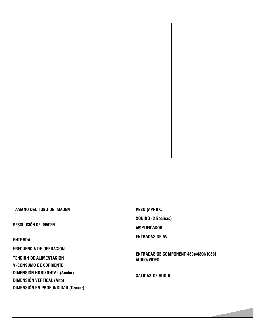 Características, Especificaciones | Sanyo DS32830H User Manual | Page 27 / 68