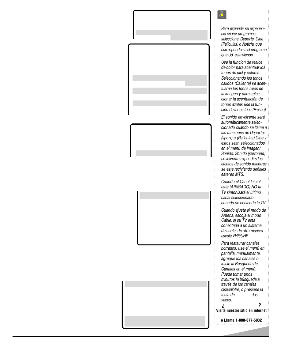 Consejos rápidos, Ajuste de canal inicial, Ajuste de imagen/sonido | Agregando o borrando canales | Sanyo DS32830H User Manual | Page 37 / 68
