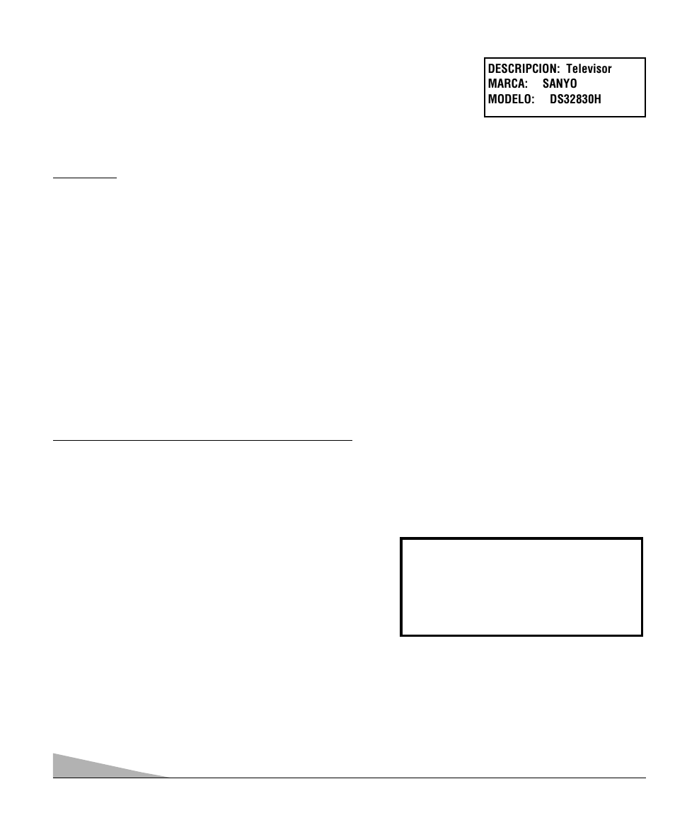 Mexico garantía | Sanyo DS32830H User Manual | Page 46 / 68