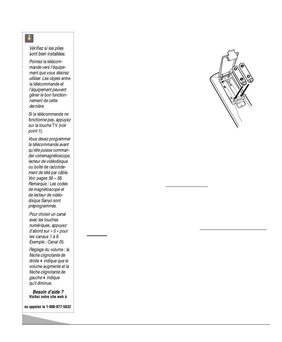 Télécommande multimédia, Conseils | Sanyo DS32830H User Manual | Page 54 / 68