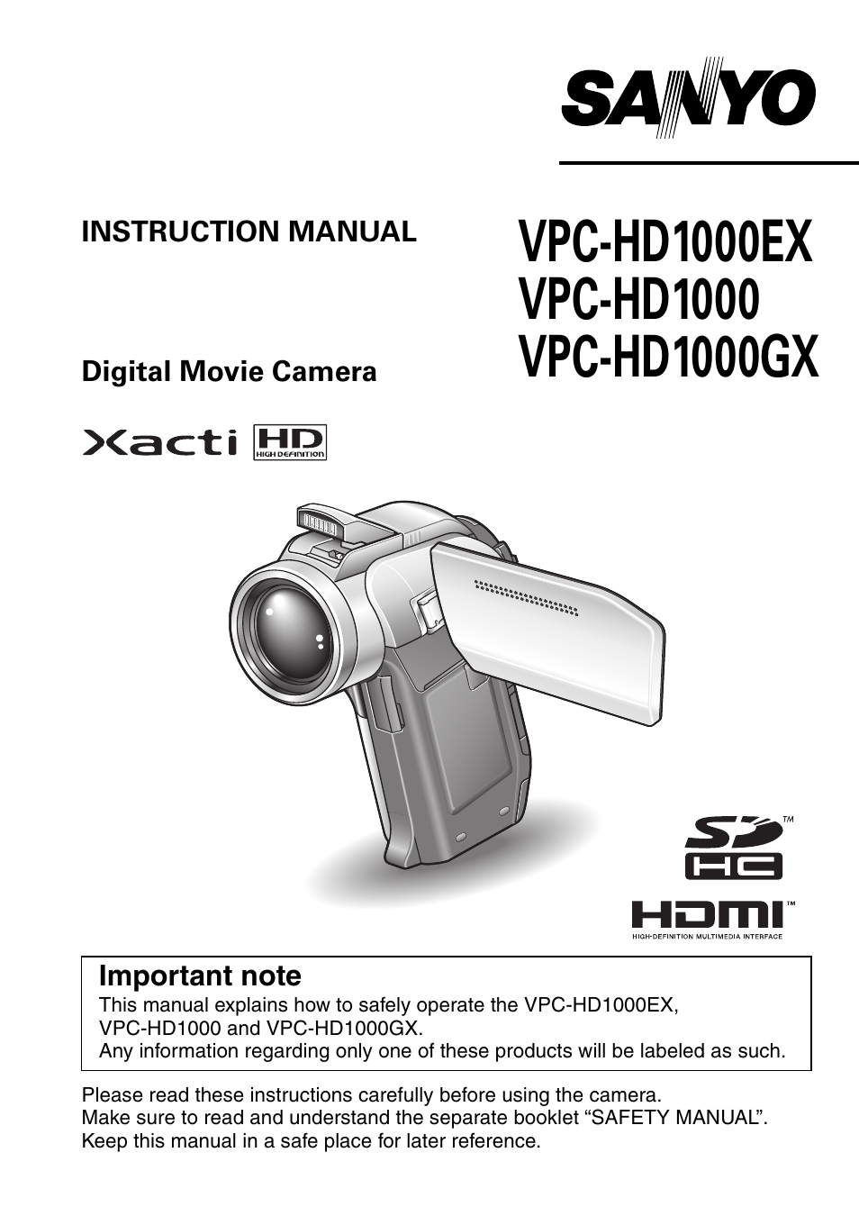 Sanyo VPC-HD1000 User Manual | 243 pages