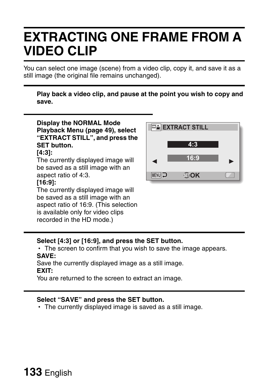 Extracting one frame from a video clip | Sanyo VPC-HD1000 User Manual | Page 148 / 243