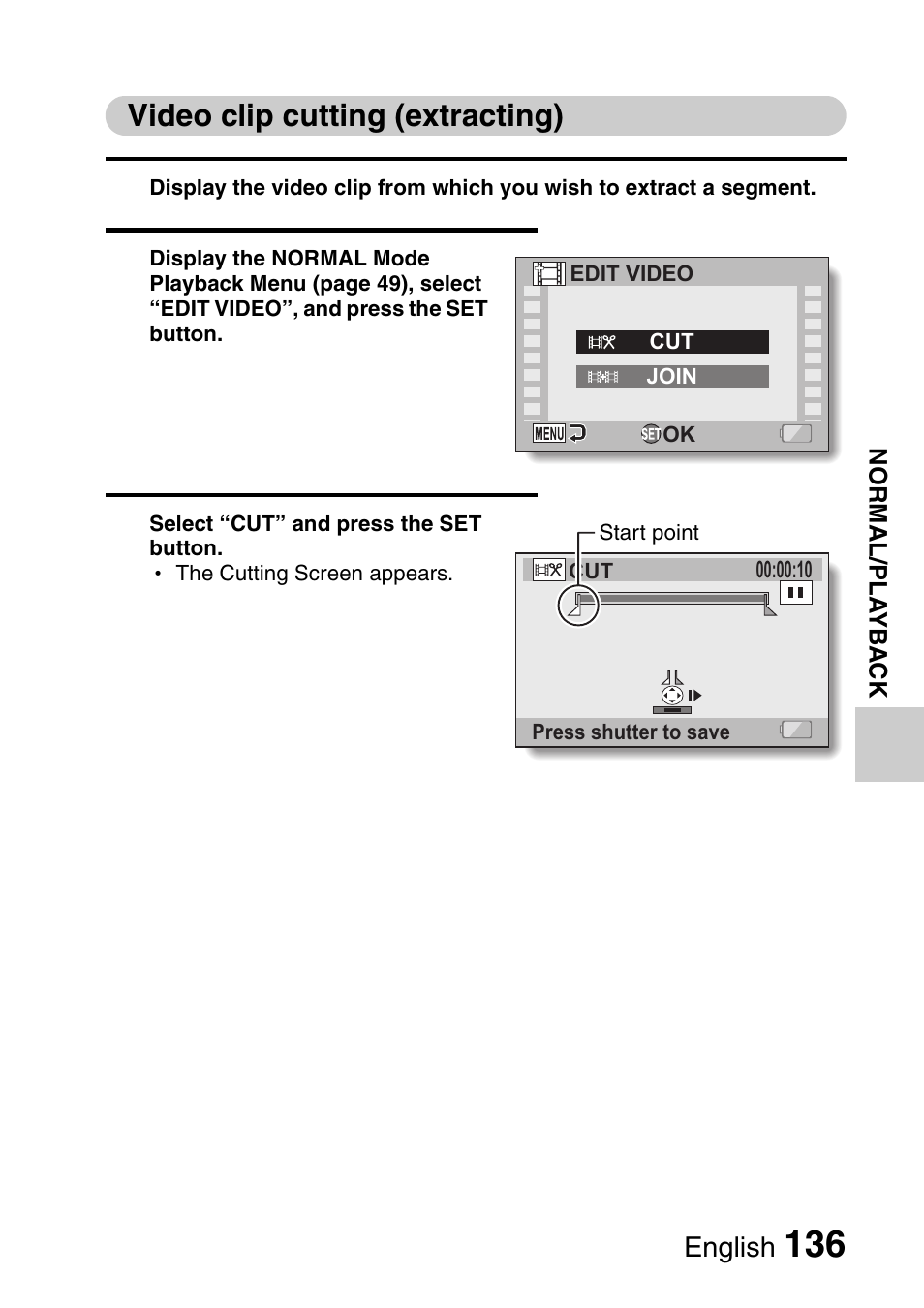 Video clip cutting (extracting) | Sanyo VPC-HD1000 User Manual | Page 151 / 243