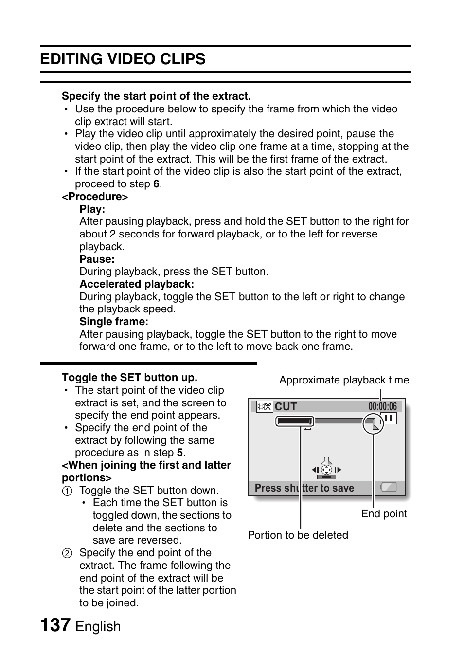 Editing video clips, English | Sanyo VPC-HD1000 User Manual | Page 152 / 243