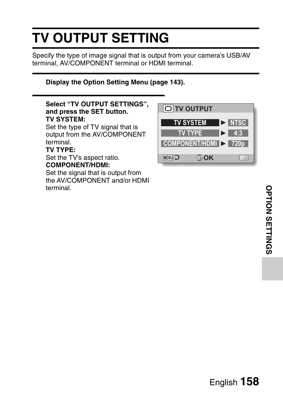 Tv output setting | Sanyo VPC-HD1000 User Manual | Page 173 / 243