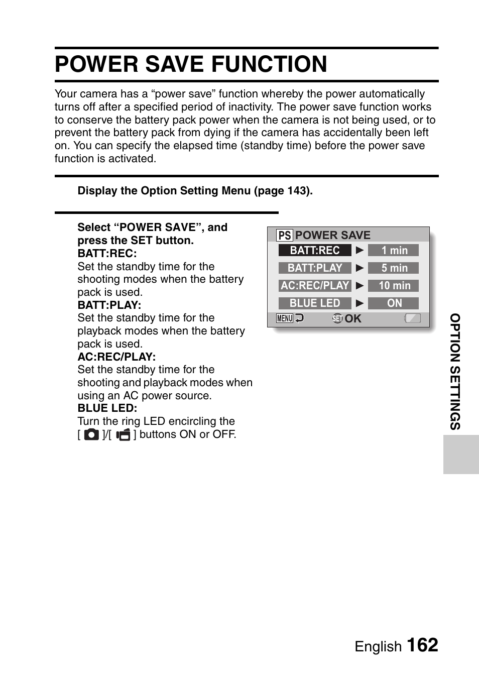 Power save function | Sanyo VPC-HD1000 User Manual | Page 177 / 243