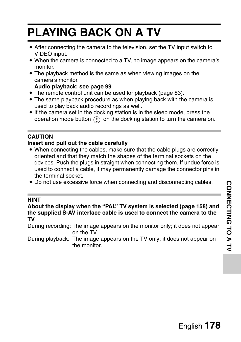 Playing back on a tv, English | Sanyo VPC-HD1000 User Manual | Page 193 / 243