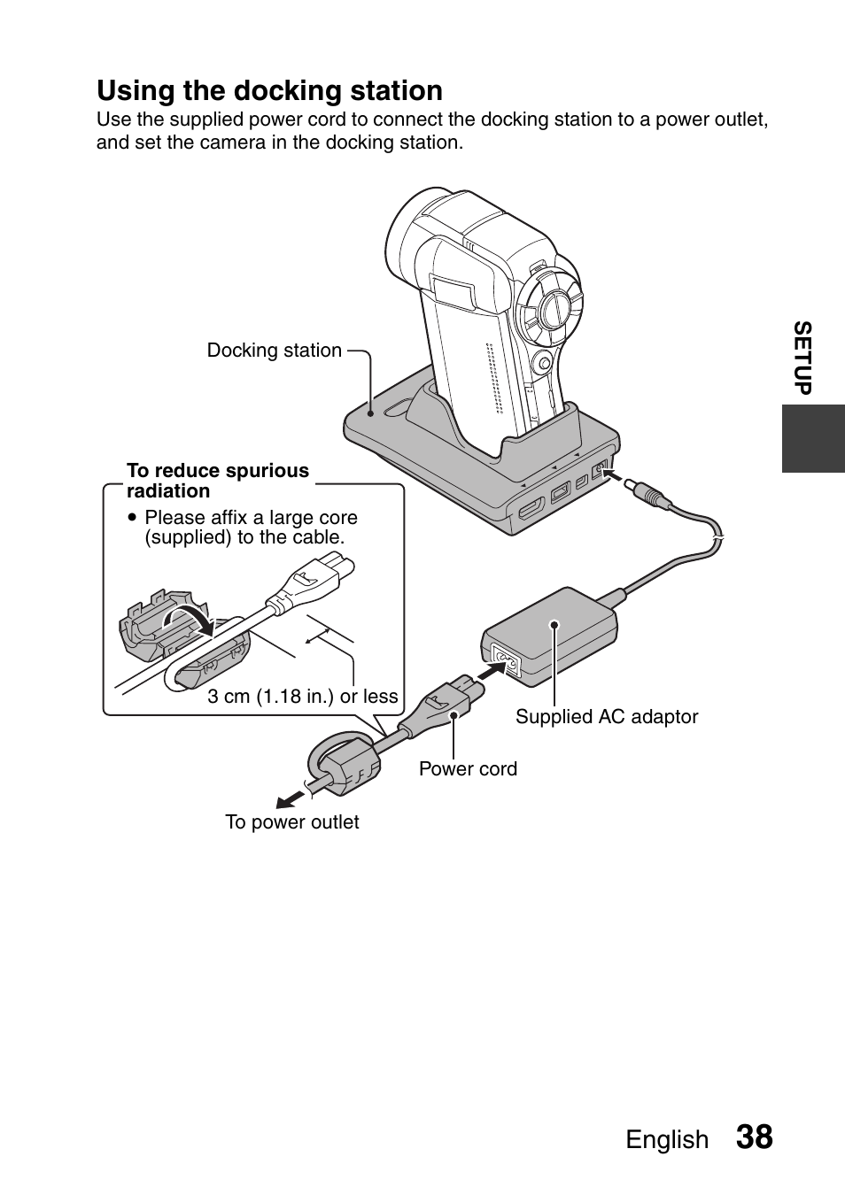 Using the docking station, English | Sanyo VPC-HD1000 User Manual | Page 53 / 243