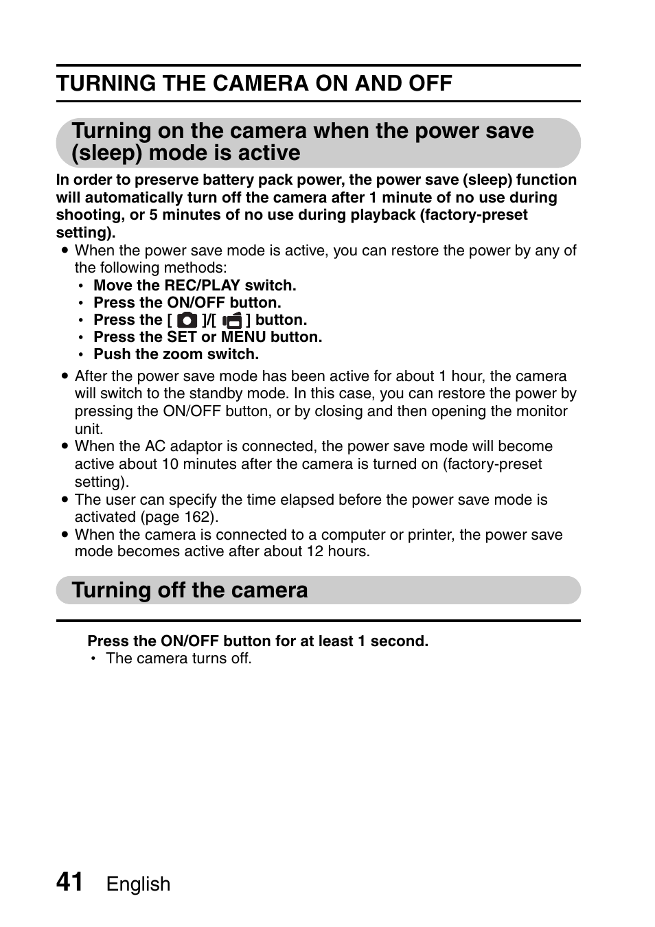 Turning off the camera, English | Sanyo VPC-HD1000 User Manual | Page 56 / 243