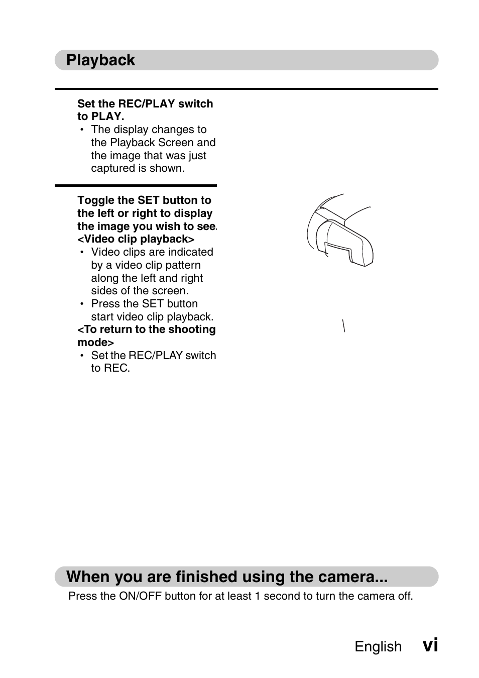 Playback when you are finished using the camera | Sanyo VPC-HD1000 User Manual | Page 7 / 243