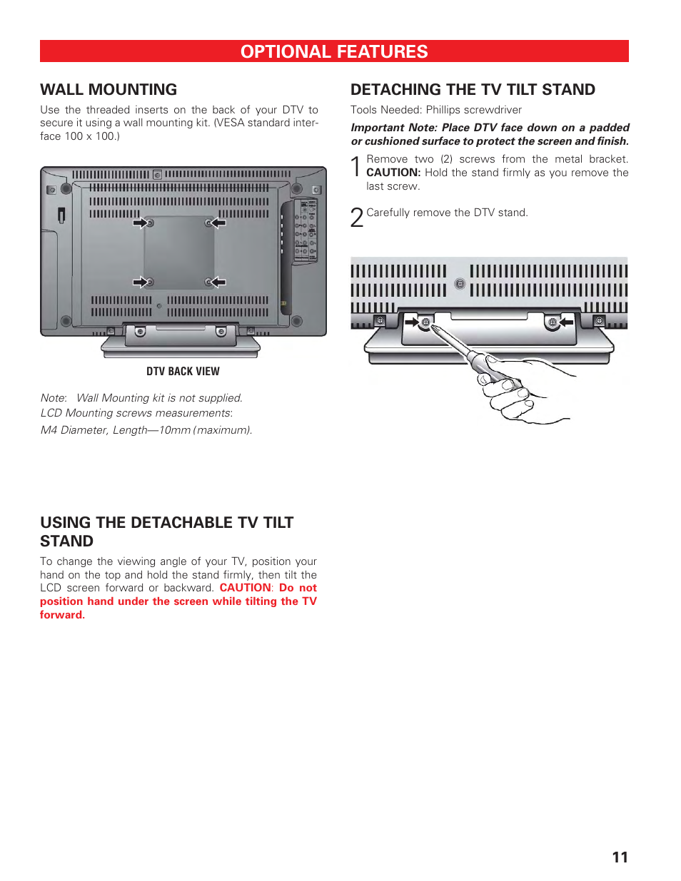 Optional features | Sanyo DP19647 User Manual | Page 11 / 46