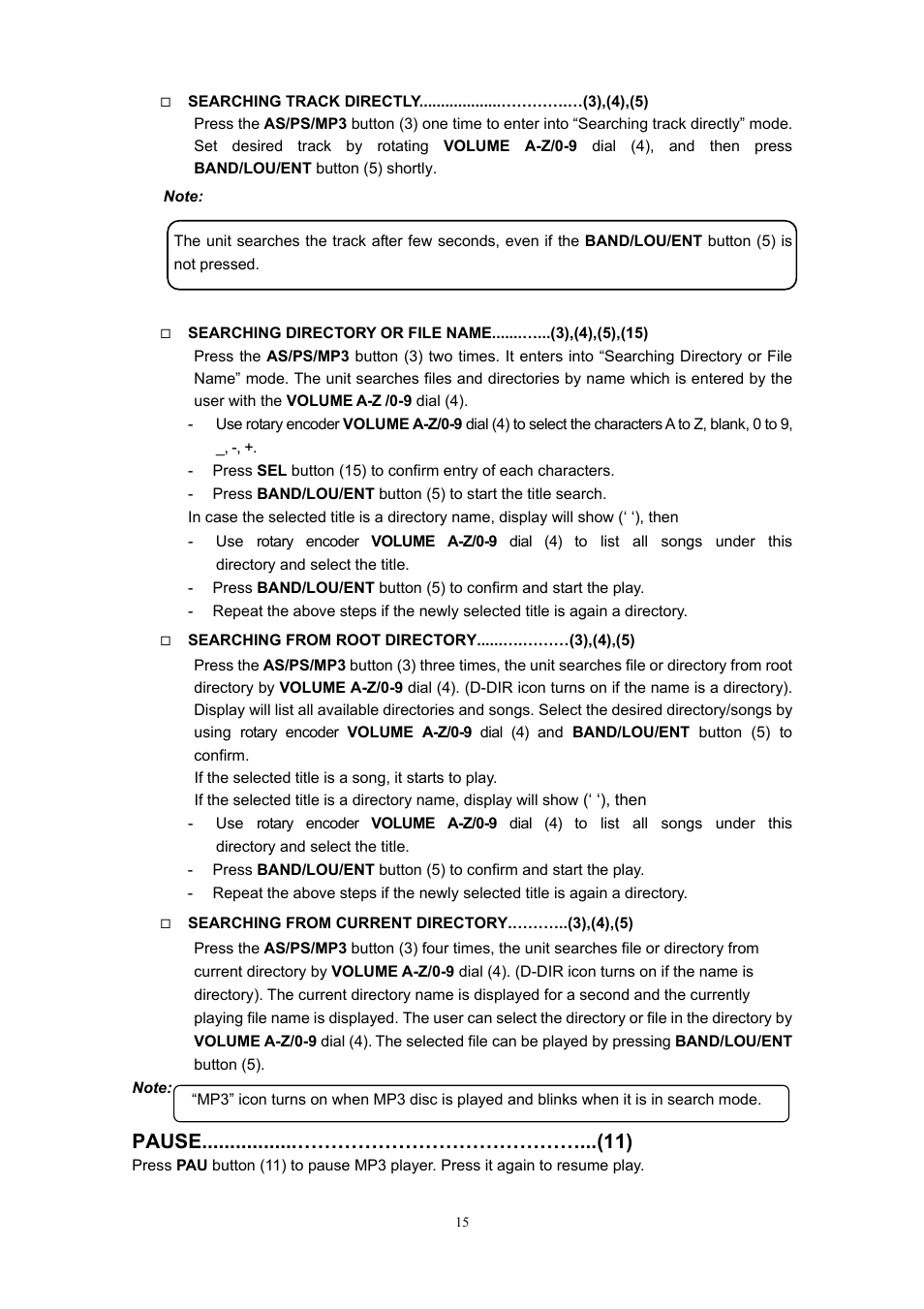 Pause.................……………………………………...(11) | Sanyo ECD-T1545 User Manual | Page 18 / 32