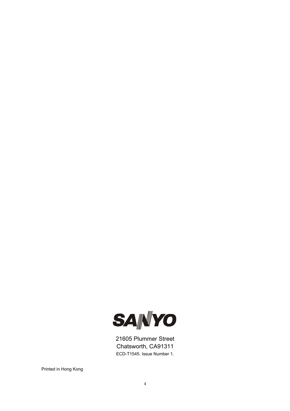 Sanyo ECD-T1545 User Manual | Page 32 / 32