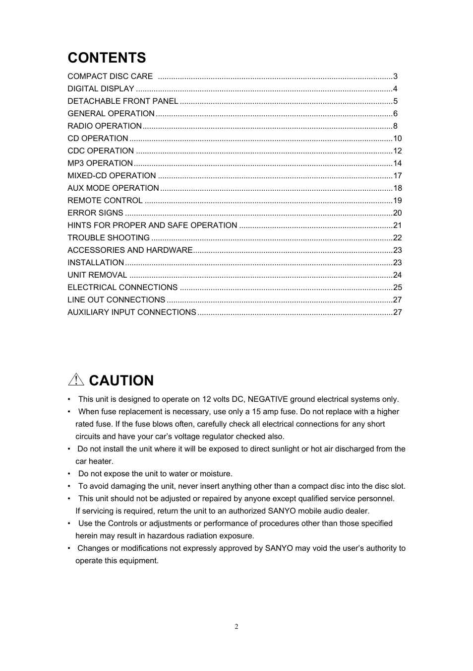 Sanyo ECD-T1545 User Manual | Page 5 / 32