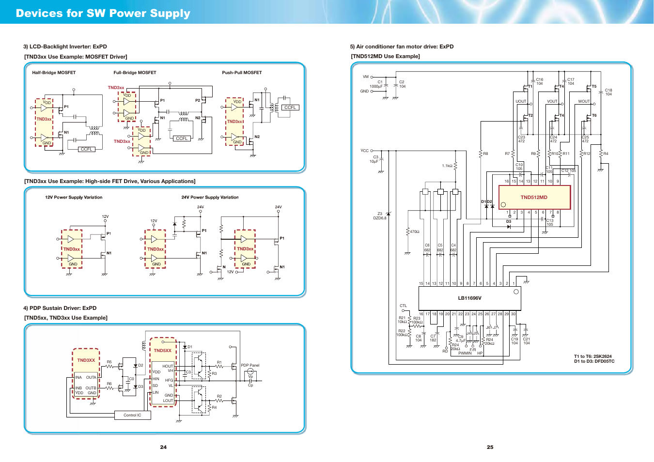Devices for sw power supply | Sanyo EP124 User Manual | Page 14 / 19