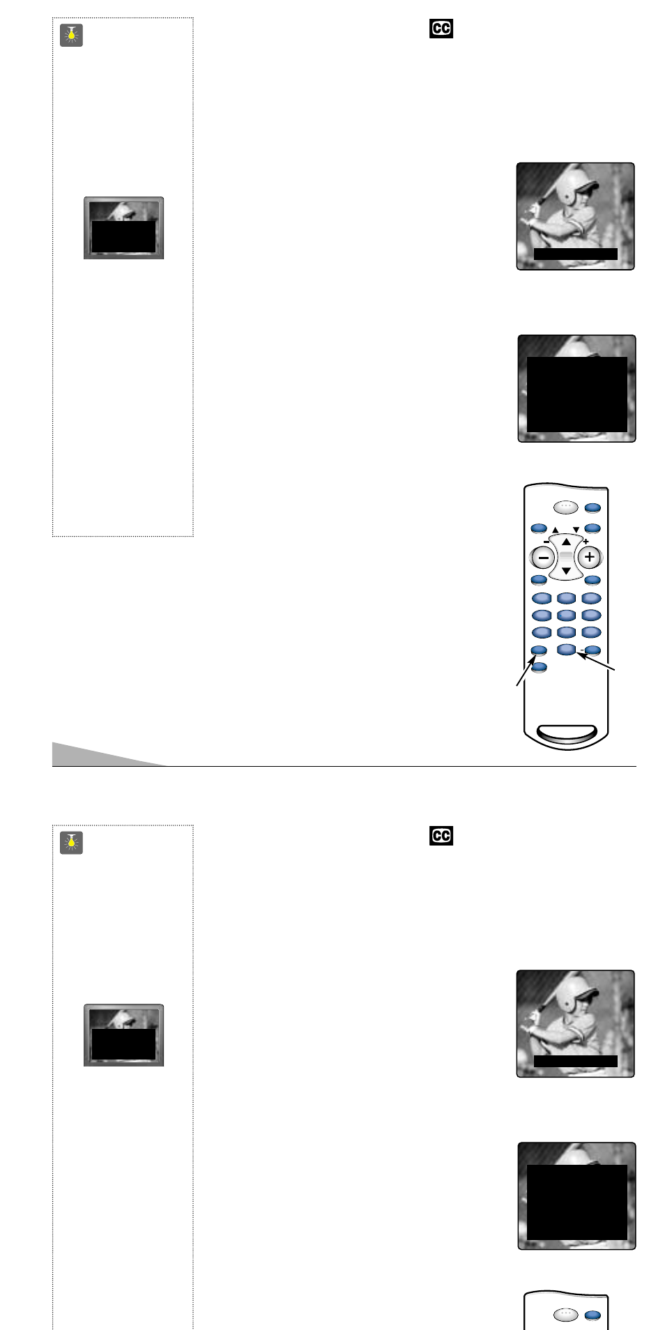 Transmisión captada (closed-caption), Consejos rápidos | Sanyo AVM-1309S User Manual | Page 36 / 44