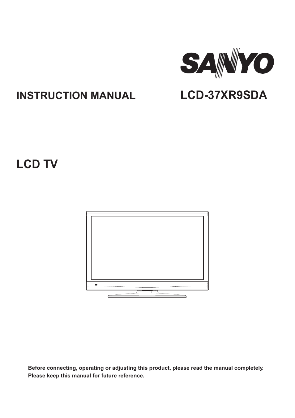 Sanyo LCD-37XR9SDA User Manual | 41 pages