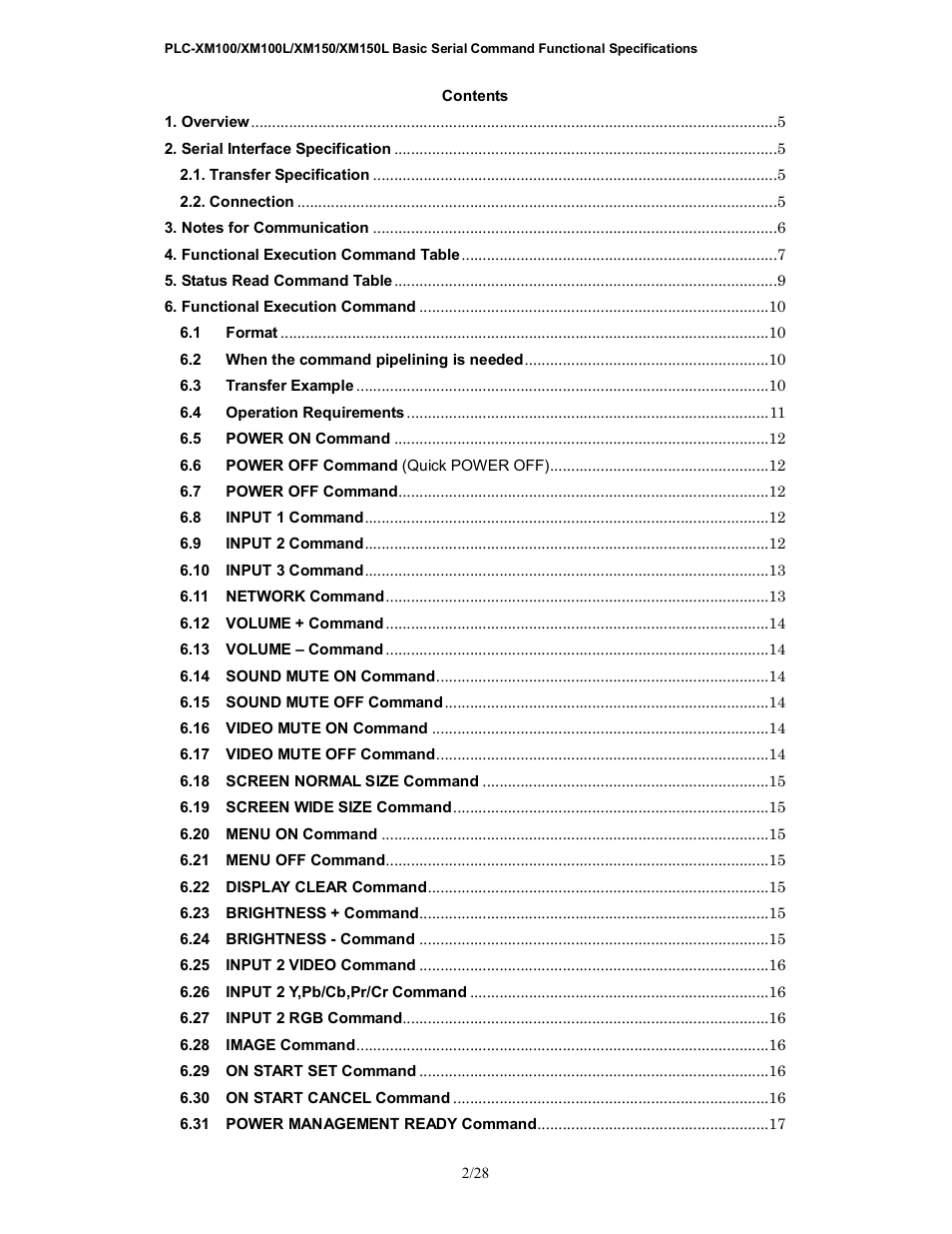 Sanyo PLC-XM100L User Manual | Page 2 / 28