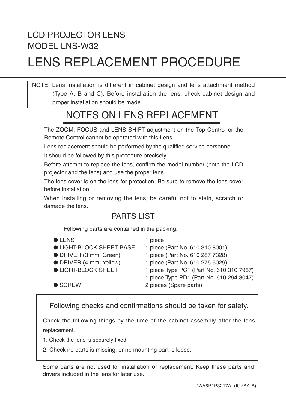 Sanyo LNS-W32 User Manual | 10 pages