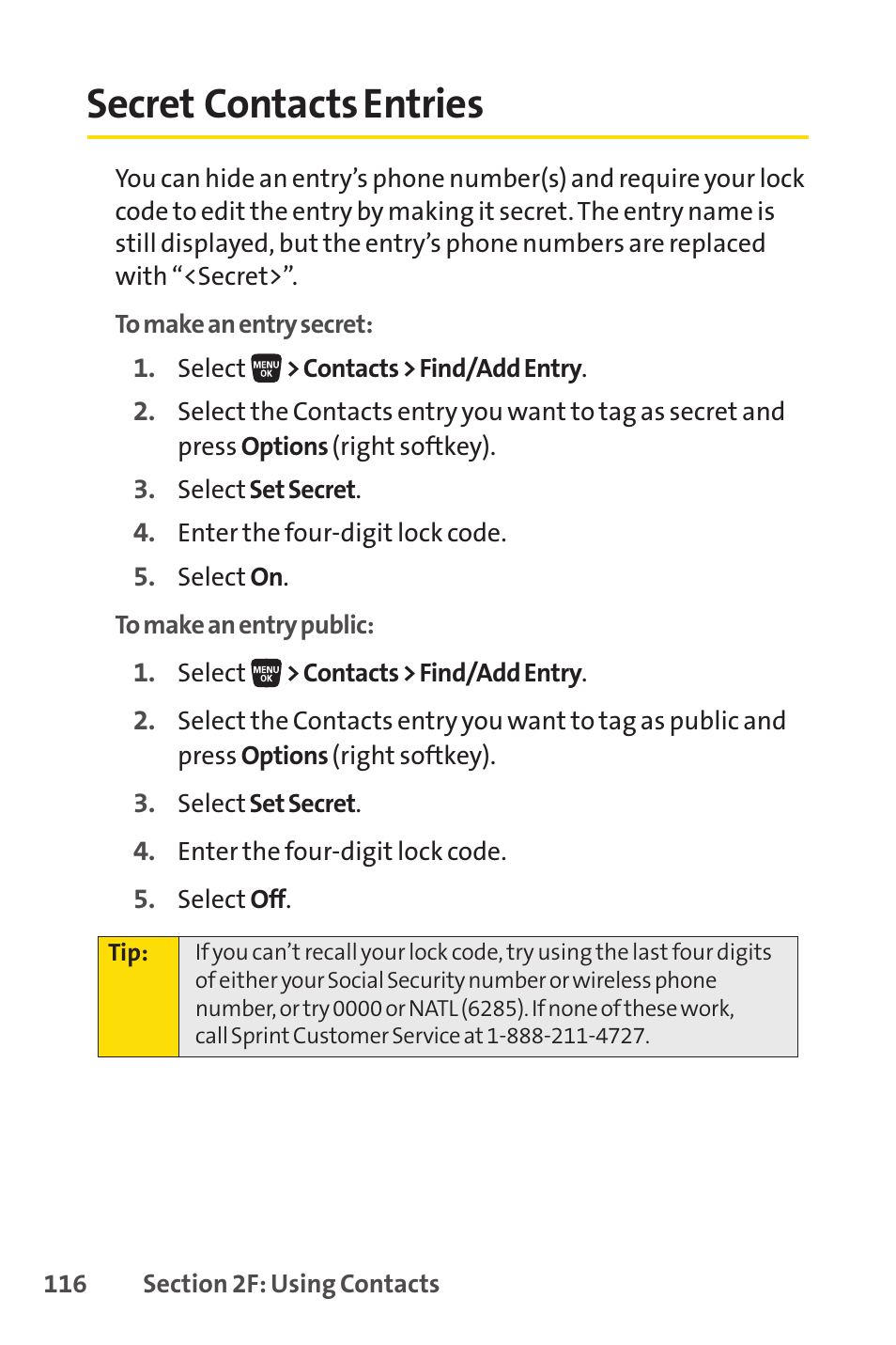 Secret contacts entries | Sanyo SCP-3200 User Manual | Page 132 / 281