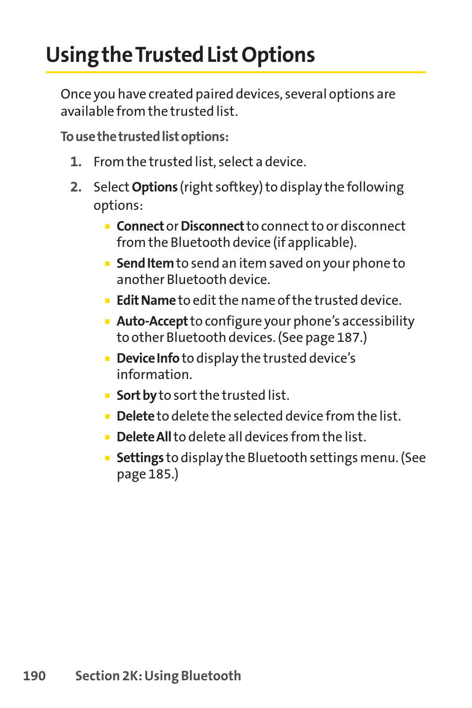 Using the trusted list options | Sanyo SCP-3200 User Manual | Page 206 / 281