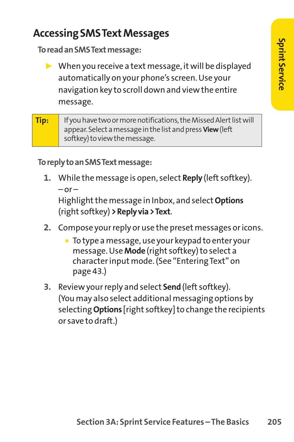 Accessing sms text messages | Sanyo SCP-3200 User Manual | Page 221 / 281
