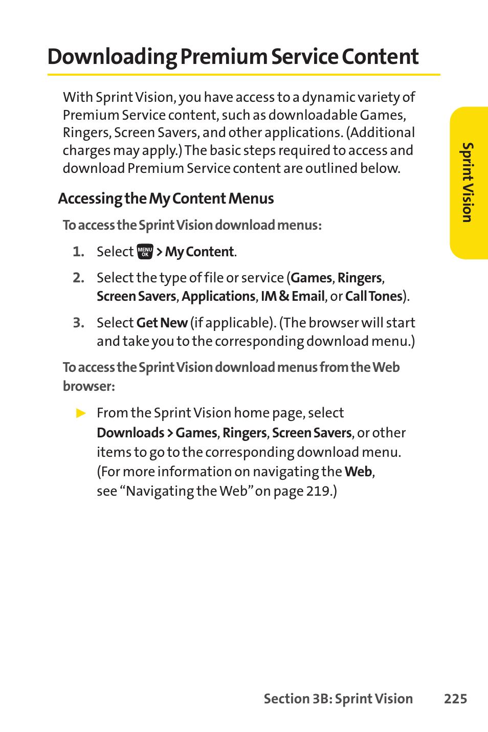 Downloading premium service content | Sanyo SCP-3200 User Manual | Page 241 / 281