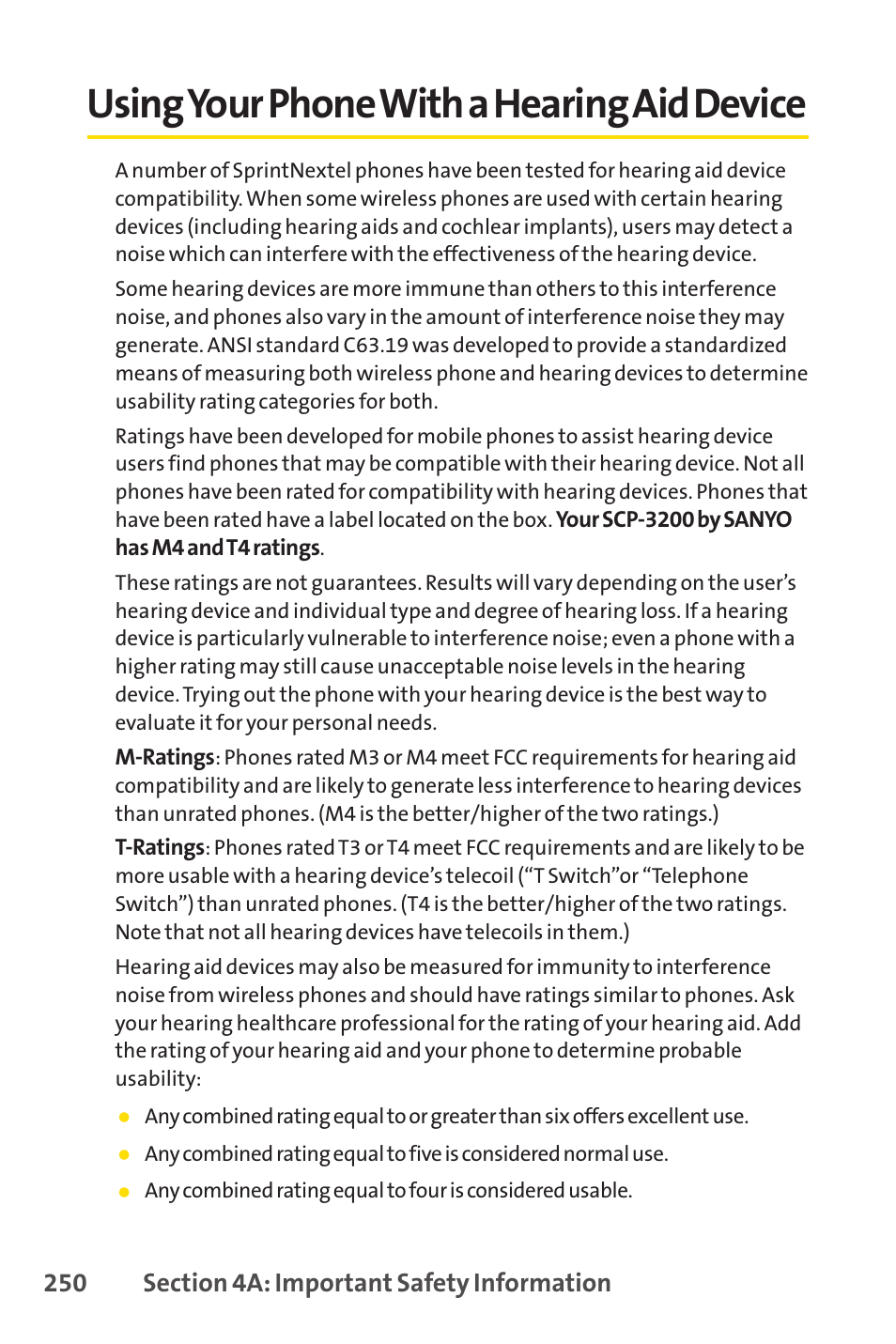 Using your phone with a hearing aid device | Sanyo SCP-3200 User Manual | Page 266 / 281