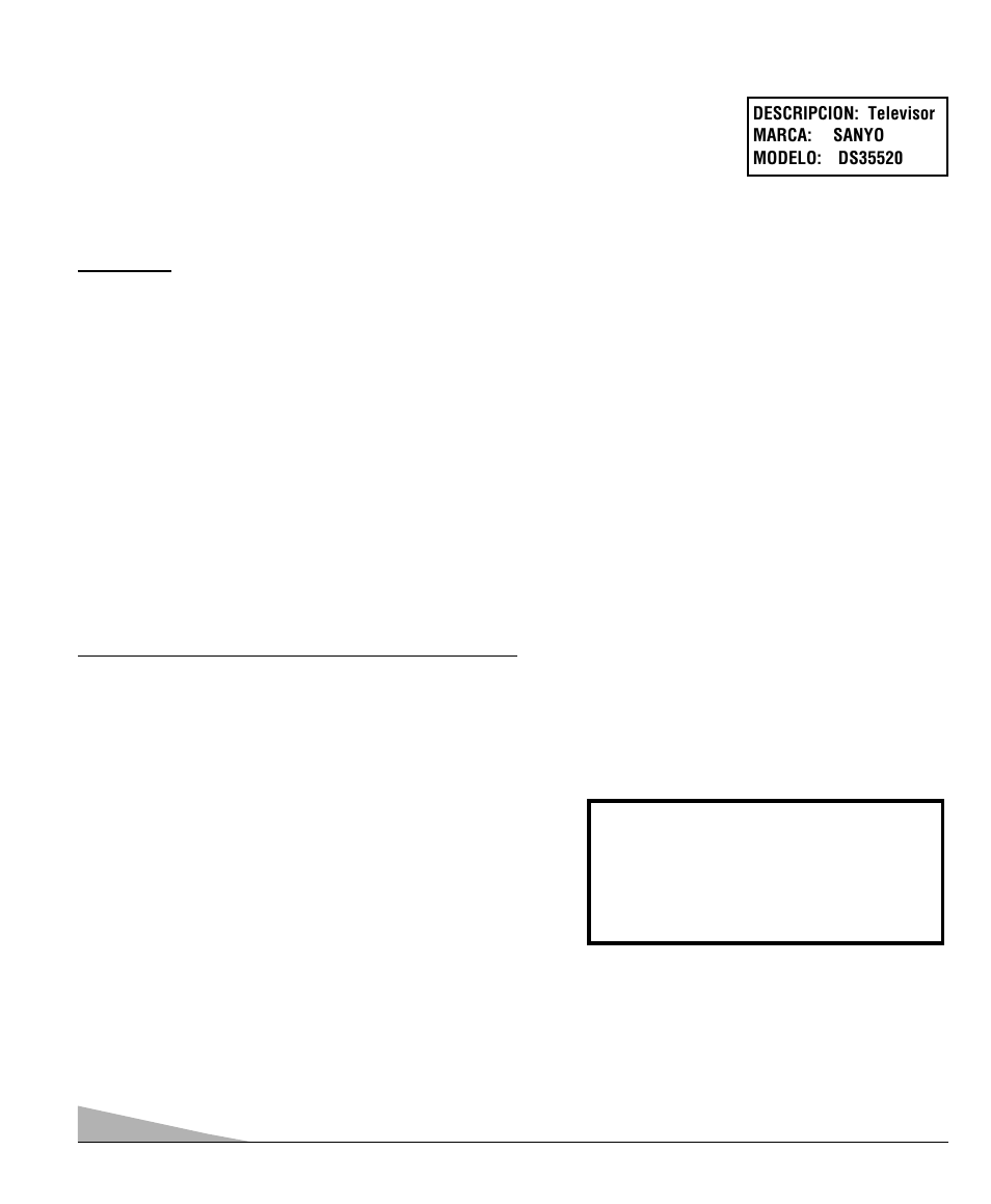Mexico garantía | Sanyo DS35520 User Manual | Page 66 / 68