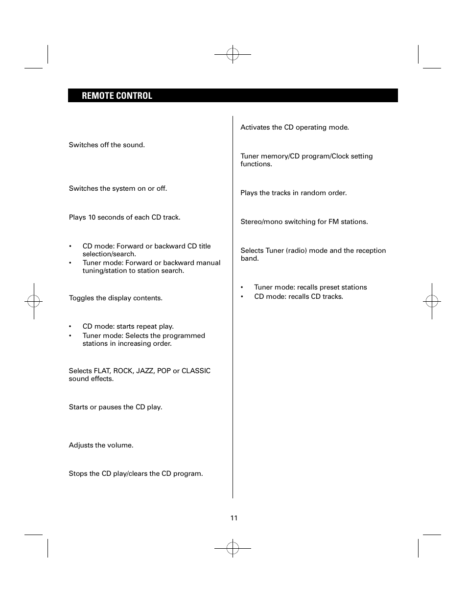 Remote control | Sanyo DTA-1800 User Manual | Page 11 / 21