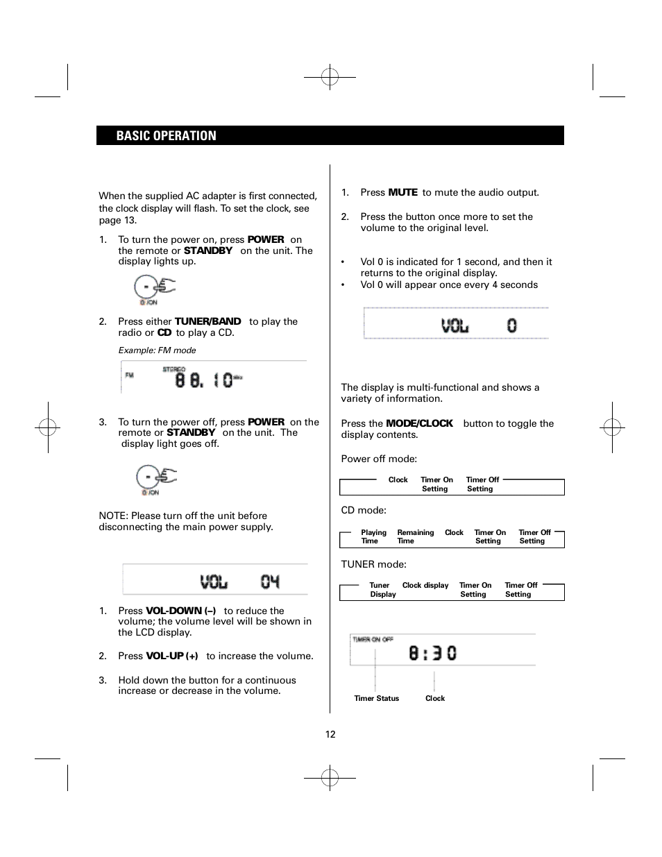 Basic operation | Sanyo DTA-1800 User Manual | Page 12 / 21