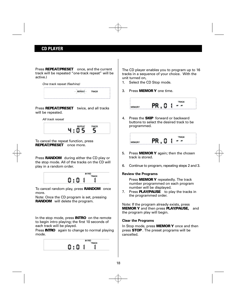 Cd player | Sanyo DTA-1800 User Manual | Page 18 / 21
