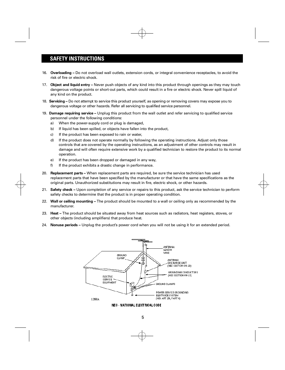 Safety instructions | Sanyo DTA-1800 User Manual | Page 5 / 21