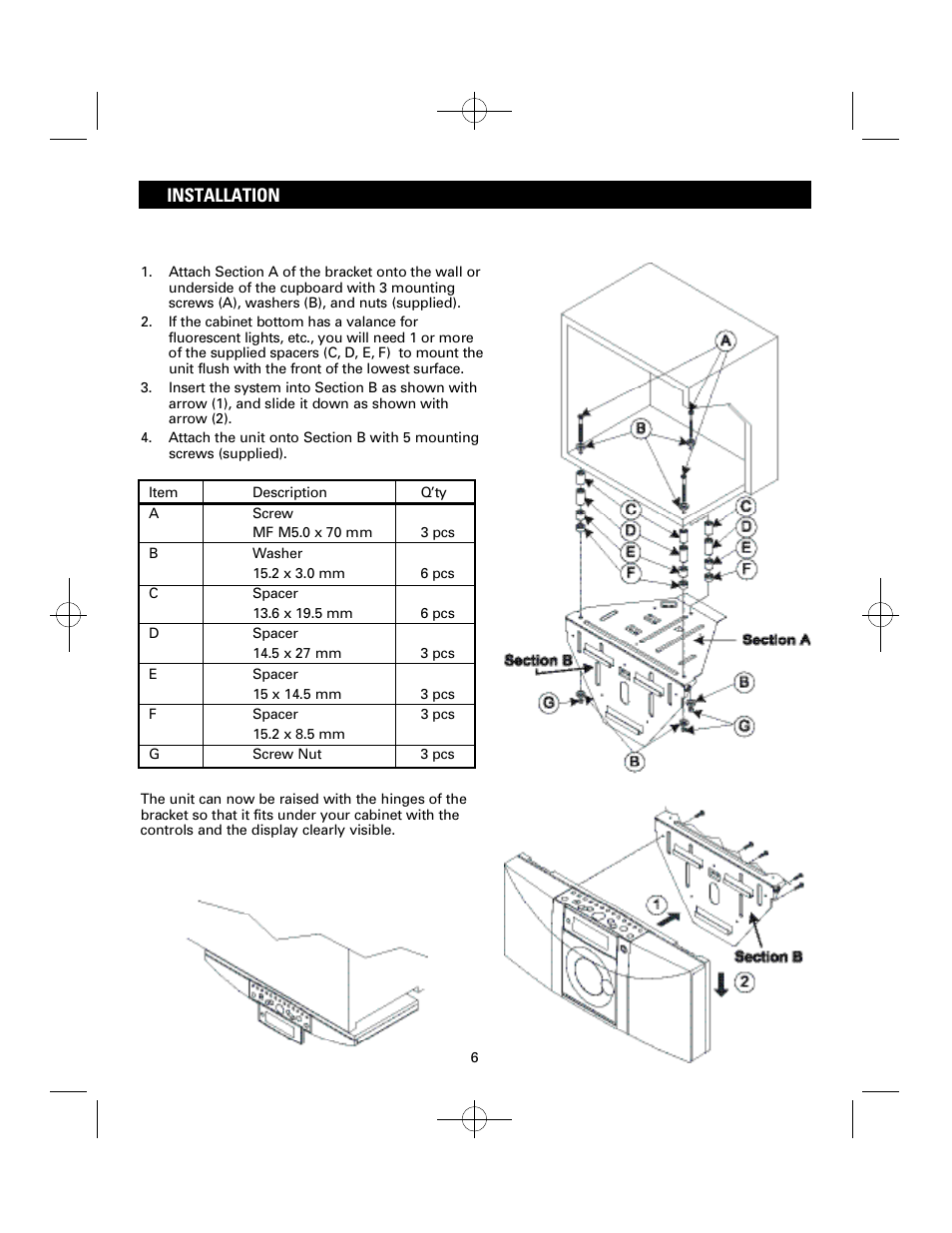 Installation | Sanyo DTA-1800 User Manual | Page 6 / 21