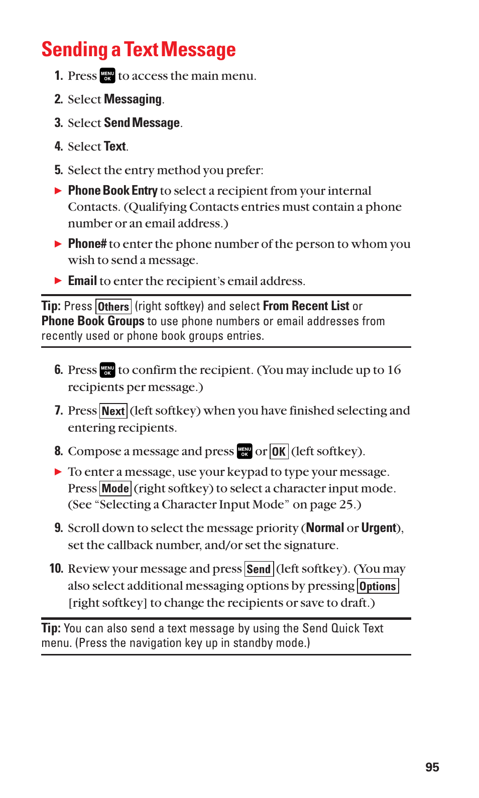 Sending a text message | Sanyo Katana Cell Phone User Manual | Page 103 / 151