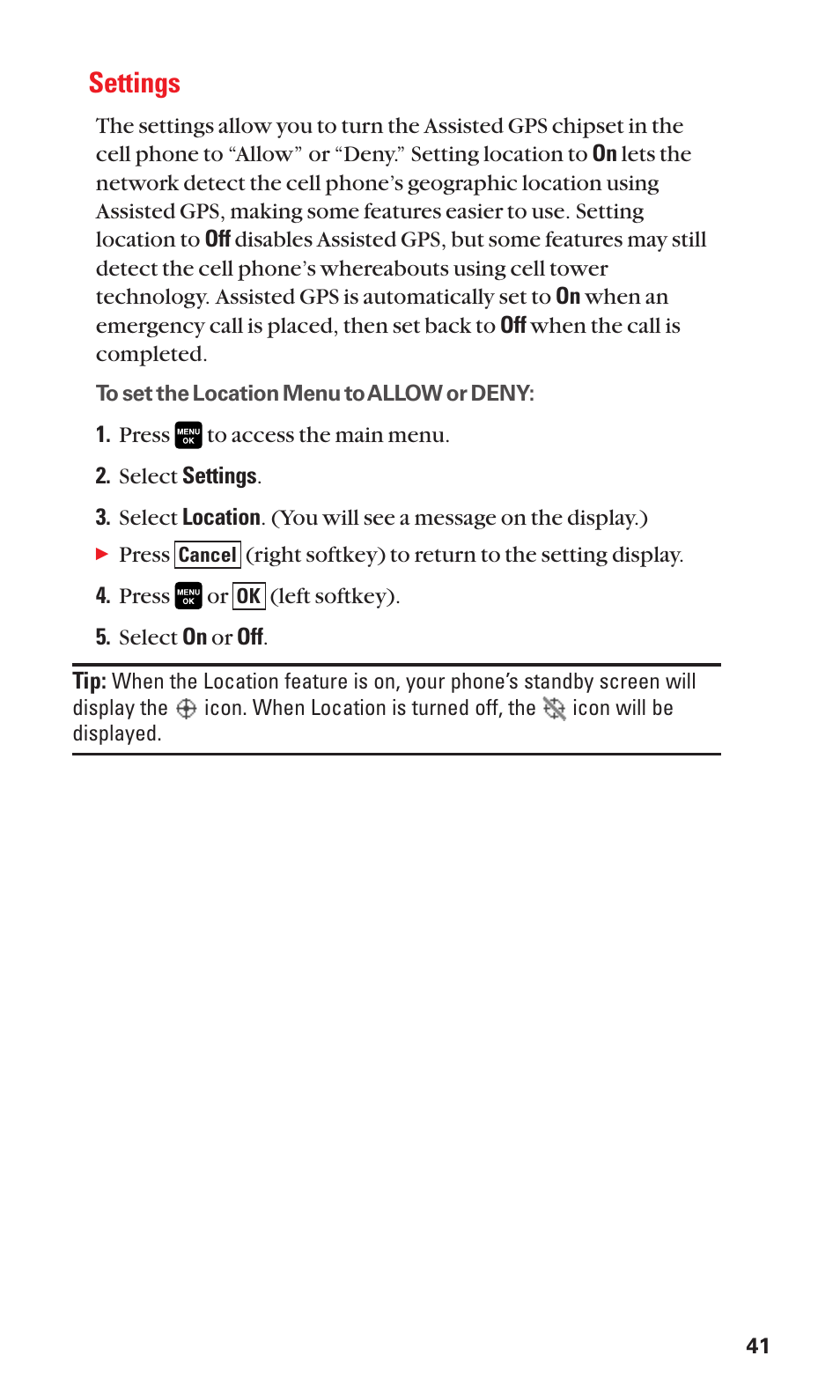 Settings | Sanyo Katana Cell Phone User Manual | Page 49 / 151