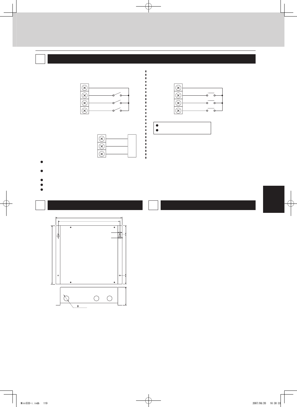 Connecting to external equipment, Outer dimensions, Specifications | Communication adaptor (sha-ka128aab), Remote control functions | Sanyo CHX06052 User Manual | Page 137 / 190