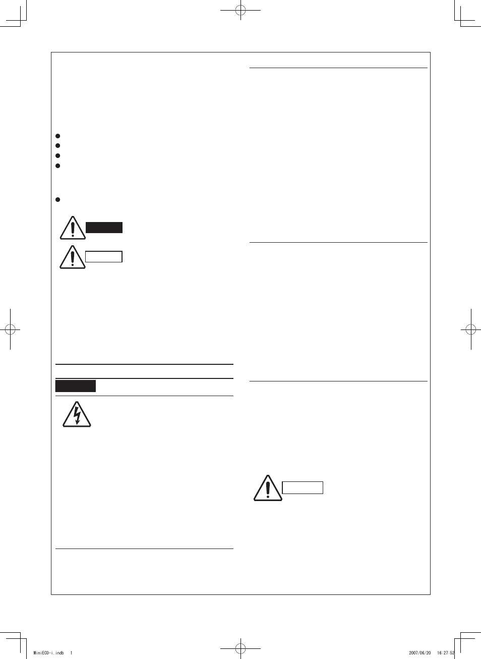 Important, Important! please read before starting, Special precautions | Sanyo CHX06052 User Manual | Page 2 / 190