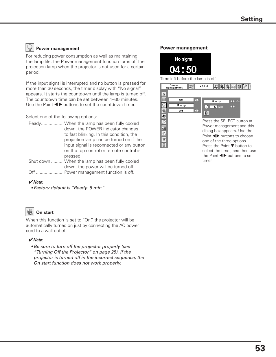 Setting | Sanyo PLC-ET30L User Manual | Page 53 / 78