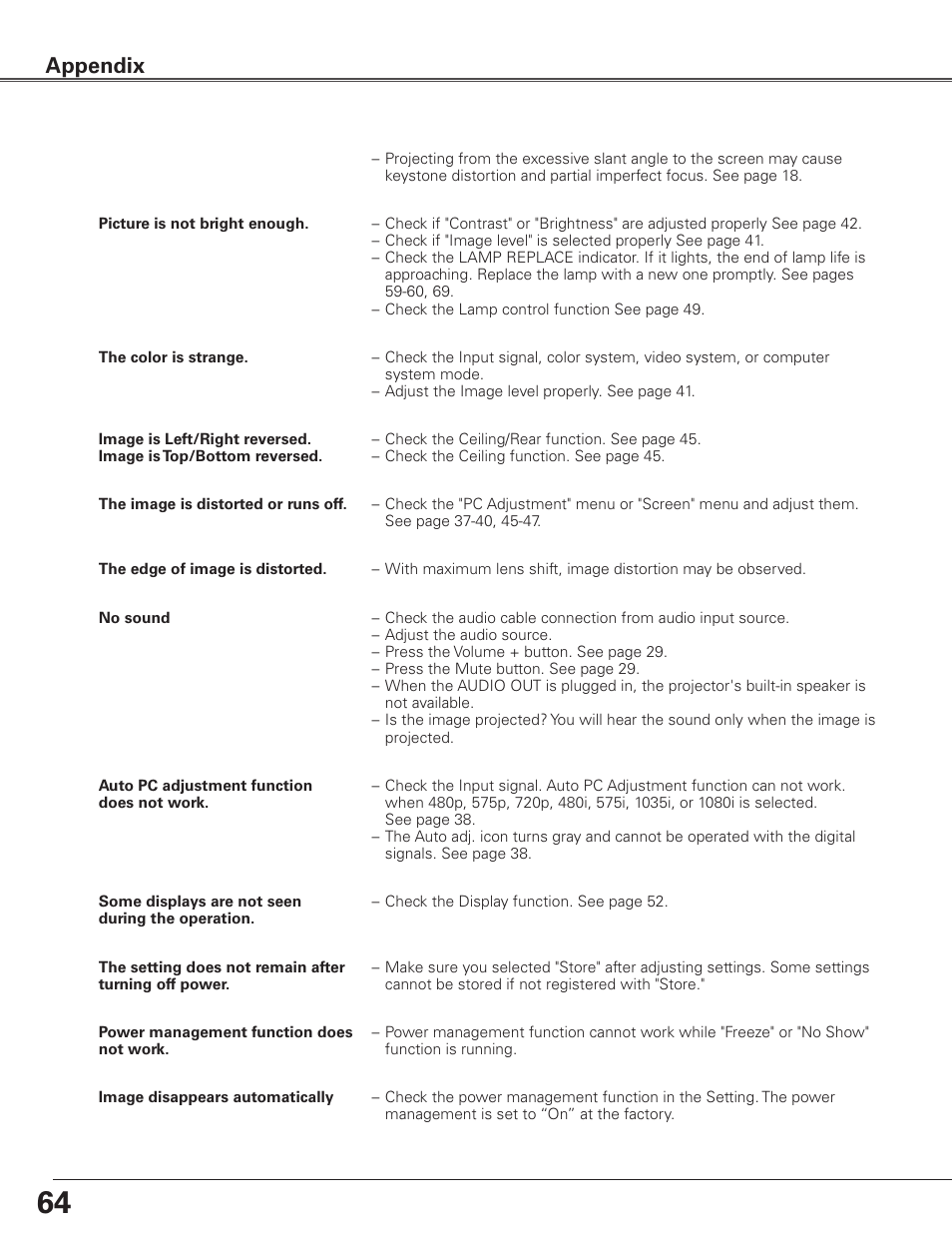 Appendix | Sanyo PLC-ET30L User Manual | Page 64 / 78