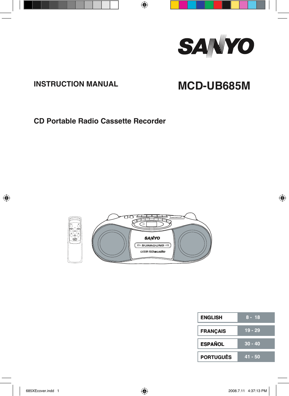 Sanyo MCD-UB685M User Manual | 52 pages