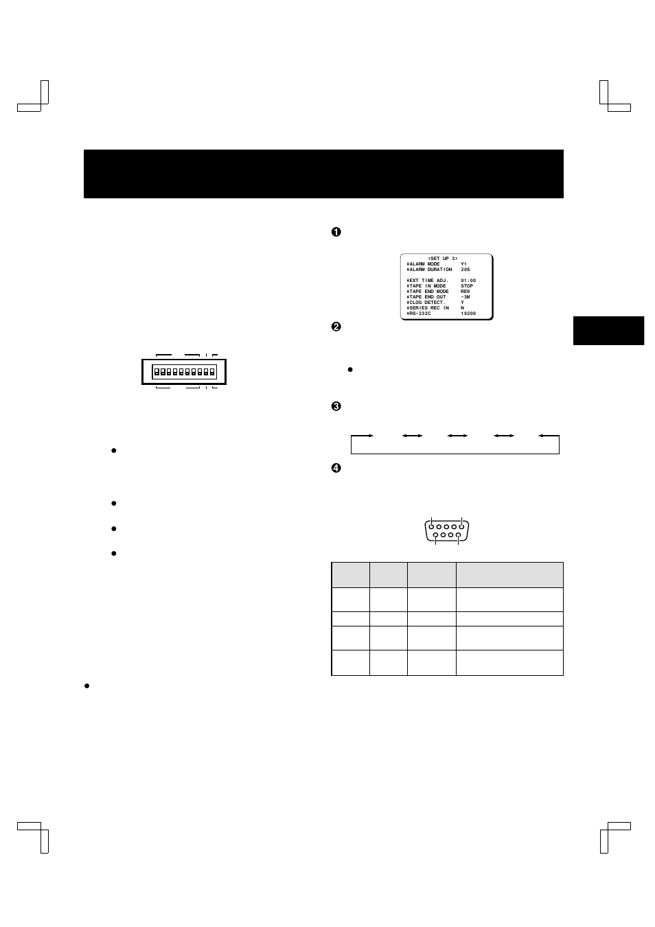 Dip switches setup, Data transfer speed setup | Sanyo TLS-9960 User Manual | Page 37 / 48