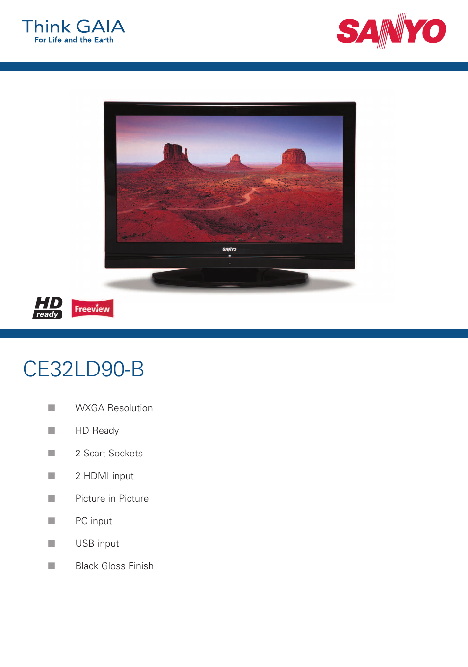 Sanyo CE32LD90-B User Manual | 2 pages