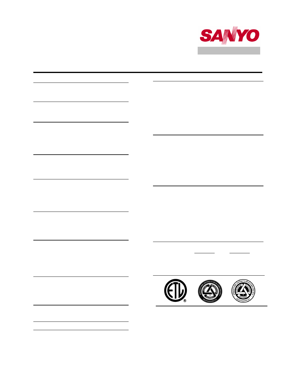 Sanyo 24XS32A User Manual | 3 pages